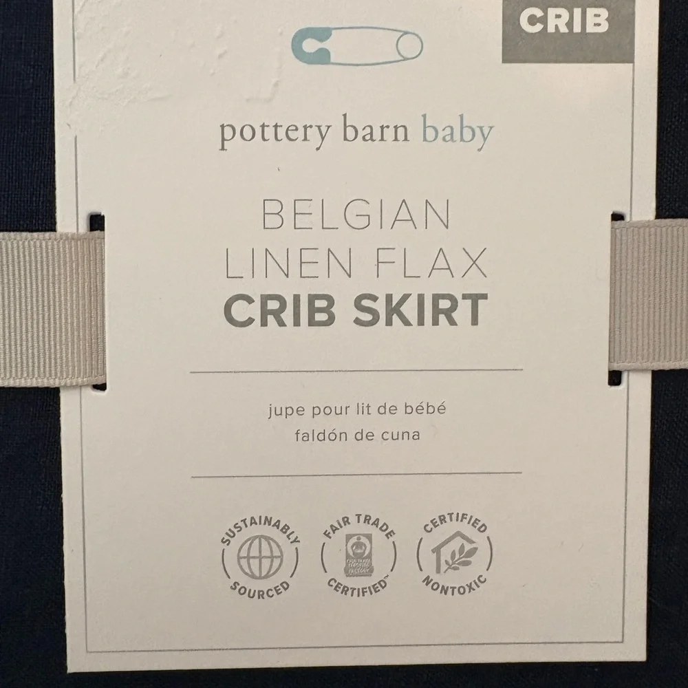 Pottery Barn Baby Linen‎ Flax Crib Skirt